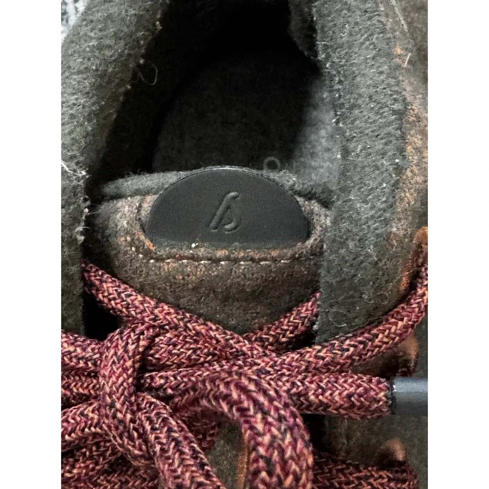 Allbirds Wool High Top Sneakers Size 7 Brown Red Laces Sustainable Comfort